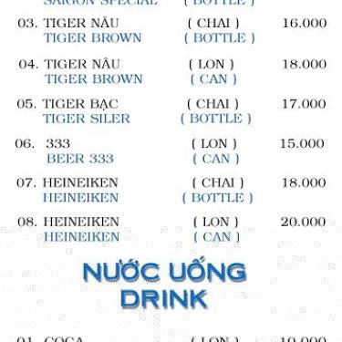 Thực đơn- Quán Ăn Cà Ri Ấn Độ Himalaya
