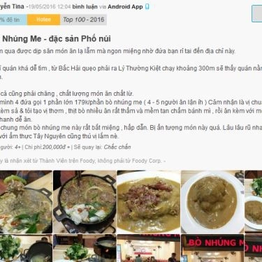 Tổng hợp- Quán Ăn Cà Te Quán - Bò Nhúng Me - Khu Ẩm Thực Food Square