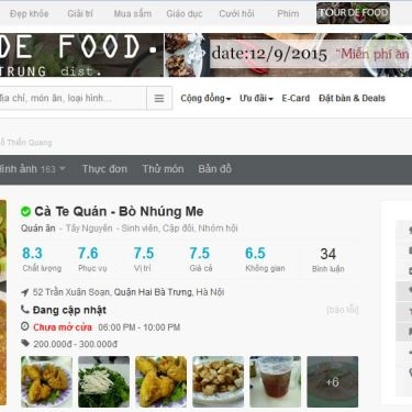Tổng hợp- Quán Ăn Cà Te Quán - Bò Nhúng Me - Khu Ẩm Thực Food Square
