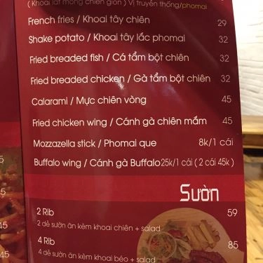 Thực đơn- Quán Ăn Callo Pizza