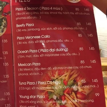 Thực đơn- Quán Ăn Callo Pizza