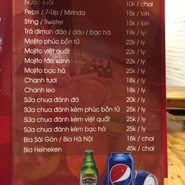 Thực đơn- Quán Ăn Callo Pizza