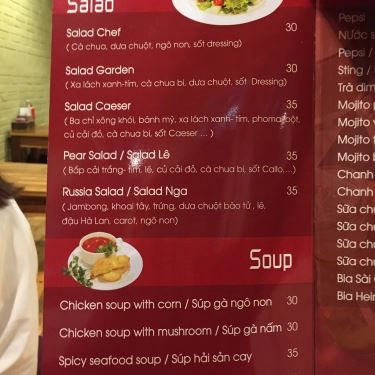 Thực đơn- Quán Ăn Callo Pizza