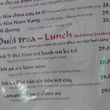 Thực đơn- Quán Ăn Căn Tin - Trường Đại Học Quốc Tế