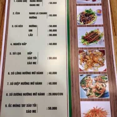 Thực đơn- Quán Ăn Càng Ghẹ Quán