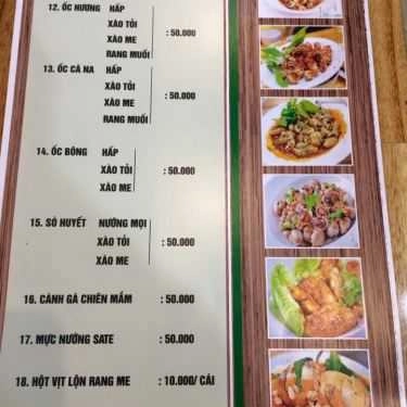 Thực đơn- Quán Ăn Càng Ghẹ Quán