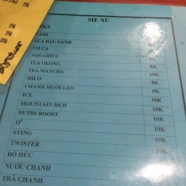 Thực đơn- Quán Ăn Căng Tin Đại Học Công Đoàn