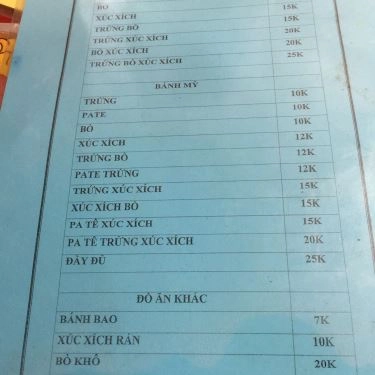 Thực đơn- Quán Ăn Căng Tin Đại Học Công Đoàn