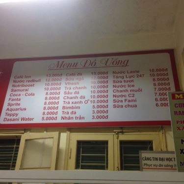 Thực đơn- Quán Ăn Căng Tin Đại Học Khoa Học Tự Nhiên