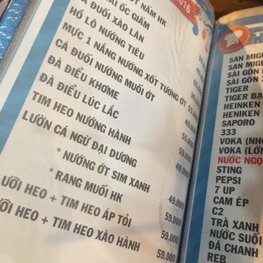 Thực đơn- Quán Ăn Cánh Đồng Quán - Phạm Văn Đồng