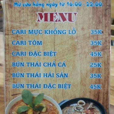 Thực đơn- Quán Ăn Cari Mực & Bún Thái Hải Sản