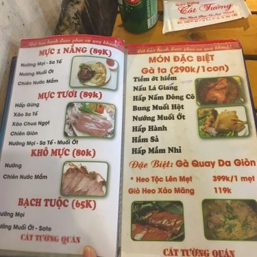 Thực đơn- Quán Ăn Cát Tường Quán - Hải Sản Tự Chọn