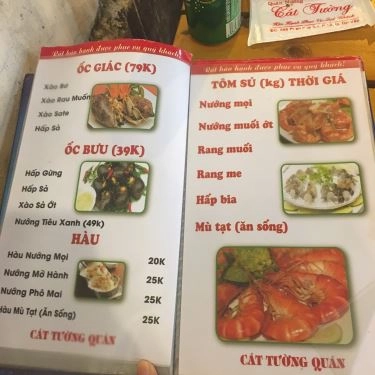 Thực đơn- Quán Ăn Cát Tường Quán - Hải Sản Tự Chọn