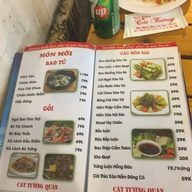 Thực đơn- Quán Ăn Cát Tường Quán - Hải Sản Tự Chọn