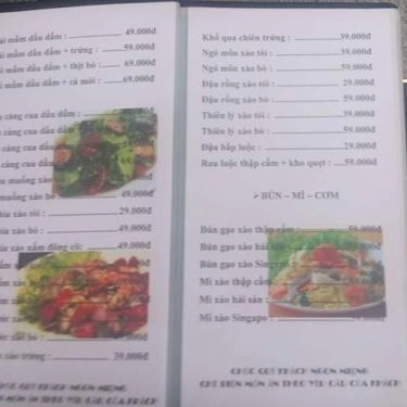 Thực đơn- Quán Ăn Câu Cá Giải Trí Mười Nghĩa - Mai Chí Thọ