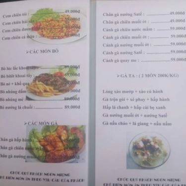 Thực đơn- Quán Ăn Câu Cá Giải Trí Mười Nghĩa - Mai Chí Thọ