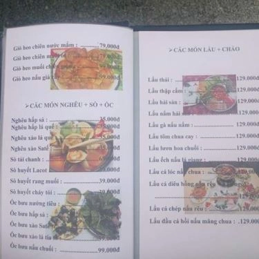 Thực đơn- Quán Ăn Câu Cá Giải Trí Mười Nghĩa - Mai Chí Thọ