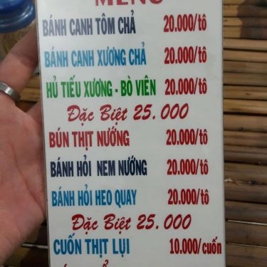 Thực đơn- Quán Ăn Cây Bàng - Bánh Canh Tôm
