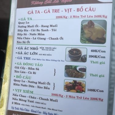 Thực đơn- Nhà Hàng Cây Bưởi 3 - Quán Ăn Gia Đình