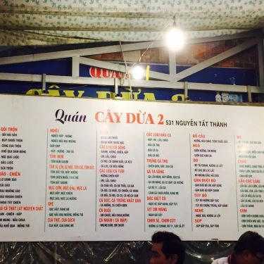 Thực đơn- Quán Ăn Cây Dừa II - Đặc Sản Vùng Miền