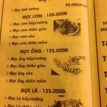 Thực đơn- Quán Ăn Cây Dừa II - Đặc Sản Vùng Miền