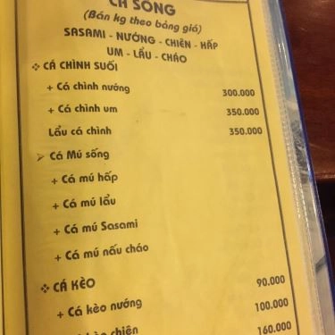 Thực đơn- Quán Ăn Cây Dừa II - Đặc Sản Vùng Miền