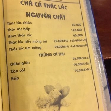 Thực đơn- Quán Ăn Cây Dừa II - Đặc Sản Vùng Miền