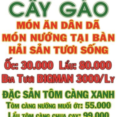 Tổng hợp- Cây Gáo - Quán Ăn Sân Vườn