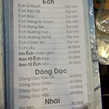 Thực đơn- Quán Ăn Cây Gòn Quán