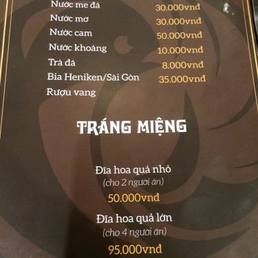 Thực đơn- Quán Ăn Chả Cá An Nam