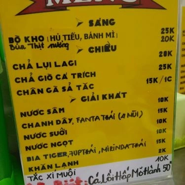 Thực đơn- Quán Ăn Hồng Ân Quán - Chả Lụi Lagi & Chả Giò Cá Trích