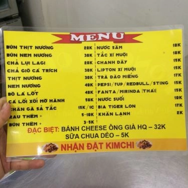 Thực đơn- Quán Ăn Hồng Ân Quán - Chả Lụi Lagi & Chả Giò Cá Trích