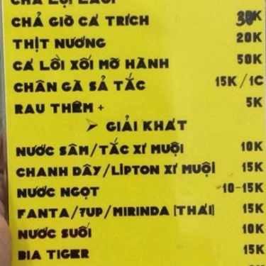 Thực đơn- Quán Ăn Hồng Ân Quán - Chả Lụi Lagi & Chả Giò Cá Trích