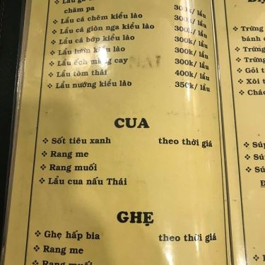 Thực đơn- Quán Ăn Chămpa Quán - Đặc Sản Lào