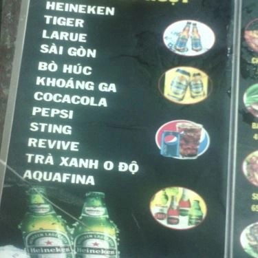 Thực đơn- Quán Ăn Chân Gà Nướng Hai Còi