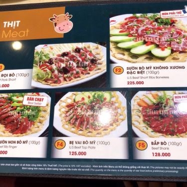 Thực đơn- Nhà Hàng Chang Kang Kung - Hải Sản Khói - Vạn Hạnh Mall