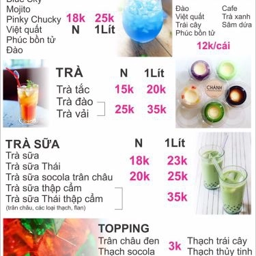 Thực đơn- Quán Ăn Chánh Homemade Goodies - Mì Ý & Trà Sữa