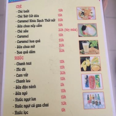 Thực đơn- Quán Ăn Cháo Canh Bát Bảo