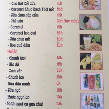 Thực đơn- Quán Ăn Cháo Canh Bát Bảo