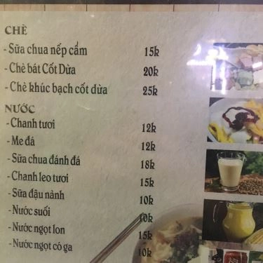 Thực đơn- Quán Ăn Cháo Canh Bát Bảo