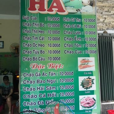 Thực đơn- Quán Ăn Cháo Dinh Dưỡng & Súp Cua Hà