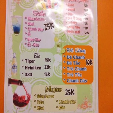 Thực đơn- Quán Ăn Cháo Ếch Cay Cay 2