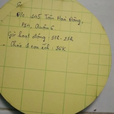 Thực đơn- Quán Ăn Cháo Ếch Singapore - Tân Hòa Đông