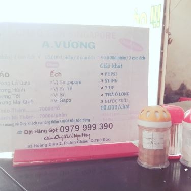 Thực đơn- Quán Ăn Cháo Ếch Singapore A.Vương