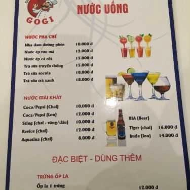 Thực đơn- Quán Ăn Cháo Ếch Singapore Gogi