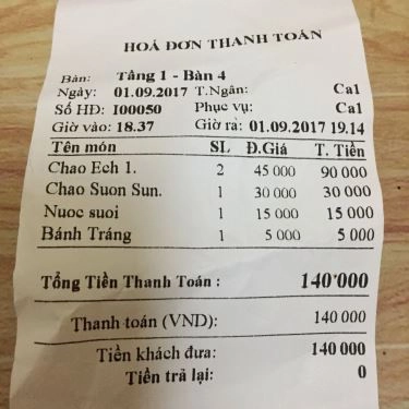 Thực đơn- Quán Ăn Cháo Express - Ông Ích Khiêm