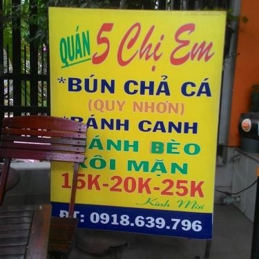Thực đơn- Quán Ăn Cháo Gân Bò 5 Chị Em