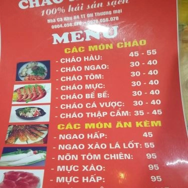 Thực đơn- Quán Ăn Cháo Hải Sản
