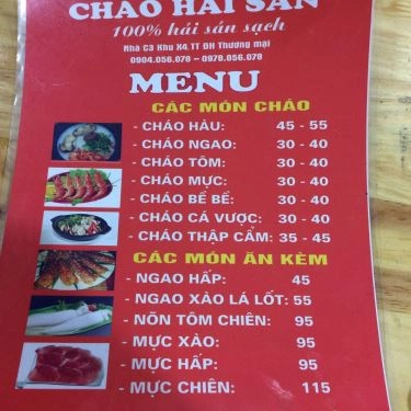 Thực đơn- Quán Ăn Cháo Hải Sản