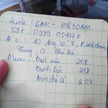 Thực đơn- Quán Ăn Bánh Hỏi Cháo Lòng & Bún Riêu Chả Cá